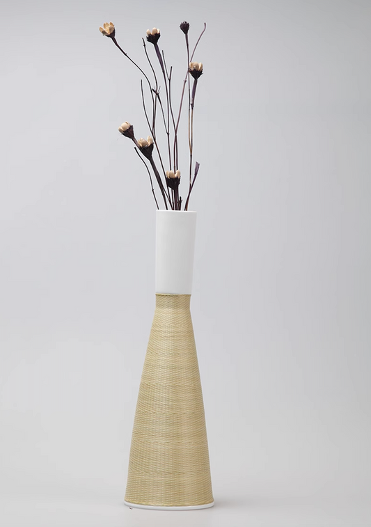 Handmade Bamboo Silk Inlay Porcelain Vase