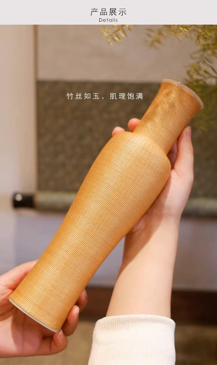 Full-Weave Bamboo Silk Inlaid Porcelain Vase